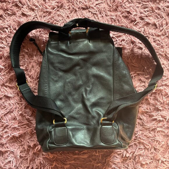 Vintage COACH Large Black Drawstring Backpack Leather Shoulder Bag C3S 0529 - Picture 5 of 9